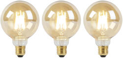 LUEDD 3 db E27 Dim to Warm LED izzó készlet G95 arany 8W 806lm 2000-2700K (02753)