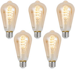 LUUMR 5 db Okos E27 Dimmelhető LED Izzó ST64 Borostyán 4.9W 320lm 2500K (03317)