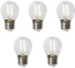 LUEDD 5 darabos E27 LED lámpa szett P45 alkonyatérzékelővel 3W 250 lm 3000K (03215)