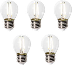 LUEDD 5 darabos E27 dimmelhető LED izzókészlet P45 átlátszó üveg 3W 250 lm 3000K (03214)