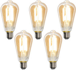 LUEDD 5 db Smart E27 szabályozható Kelvin LED lámpában ST64 goldline 7W 700 lm 1800-4000K (03110)