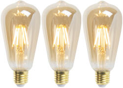 LUEDD 3 db-os készlet E27 szabályozható LED izzók ST64 Goldline 5W 380lm 2200K (02247)