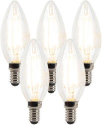 LUEDD 5 db-os készlet E14-es szabályozható LED gyertyalámpa B35 átlátszó 3W 250lm 2700K (02758)