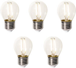 LUEDD 5 darabos E27 dimmelhető LED izzókészlet P45 átlátszó üveg 3W 250 lm 2200K (03213)