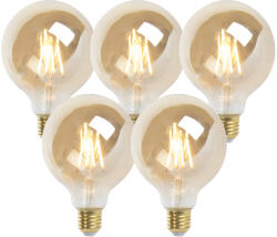 LUEDD 5 db E27-es szabályozható LED izzó G95 arany 5W 380lm 2200K készlet (02250)