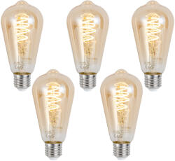 LUUMR 5 darabos intelligens E27 dimmelhető LED izzókészlet ST64 borostyán 4, 9W 320 lm 2500K Zigbee (03333)