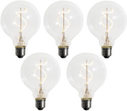 LUEDD 5 db E27 Dimmelhető LED spirál izzószál G95 4W 270lm 2200K (03154)