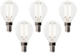 LUEDD 5 darabos E14 dimmelhető LED izzókészlet P45 átlátszó üveg 3W 250 lm 3000K (03225)