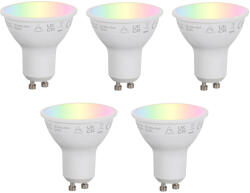 LUUMR 5 darabos intelligens GU10 50 mm-es dimmelhető LED izzókészlet, opál RGBW 4, 7 W 400 lm 2700-6500K Zigbee (03330)
