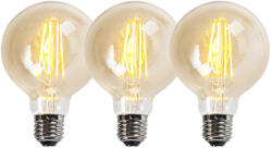 LUEDD 3 db E27-es szabályozható LED izzó G95 arany 5W 450lm 2200K készlet (01866)