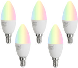 LUUMR 5 darabos E14 dimmelhető LED izzókészlet C37 Opál 4, 9W 470 lm 2700-6500K (03327)