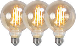 LUEDD 3 db-os készlet E27 szabályozható LED izzó G95 füstös 5W 380lm 2200K (02259)