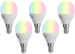 LUUMR 5 darabos intelligens E14 dimmelhető LED izzókészlet G45 Opál 4, 9W 470 lm 2700-6500K (03328)