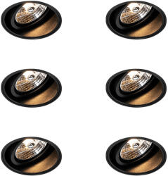 QAZQA 6 darabos modern, fekete, keret nélküli süllyesztett spotlámpa készlet - Impact 70 (109844)