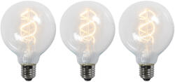 LUEDD 3 db E27 LED csavart izzószál izzó készlet G95 átlátszó 5W 400lm 2200K (02754)