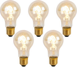 LUEDD 5 db E27 LED spirál izzószál izzó A60 Goldline 2W 150lm 2200K szett (03054)