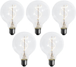 LUEDD 5 db E27 Dimmelhető LED spirál izzószál G95 4W 270lm 2700K (03155)