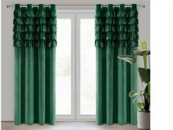 EUROFIRANY Aura fodros dekor függöny Sötétzöld 140x250 cm