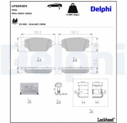 DELPHI set placute frana, frana disc DELPHI LP5093EV (LP5093EV)