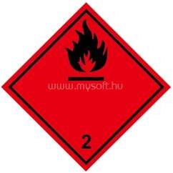  Információs címke, papír Gyúlékony gázok 2.1 10cmx10cm 300db/tekercs (EGYEB_59903) (EGYEB_59903)