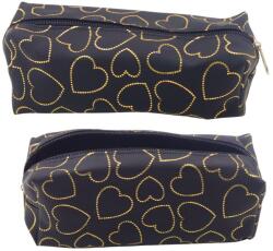 Lean Piornik iskolai szett, LEAN, fekete, arany szívekkel, 20x8x6cm (21903)