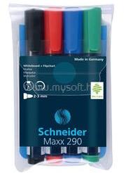 Schneider Tábla- és flipchart marker készlet 2-3mm, kerek végű Maxx 290, 4 klf. szín (SCHNEIDER_36354) (SCHNEIDER_36354)