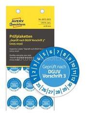 AVERY Etikett címke o20mm időjárásálló öntapadó plakett 2025-2030 15 címke/lap 8 ív/csomag kék (AVERY_63850) (AVERY_63850)