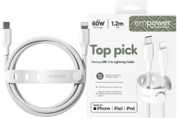 PanzerGlass USB-C - Lightning kábel empower by PanzerGlass Racing 60W 1.2m ezüst-fehér