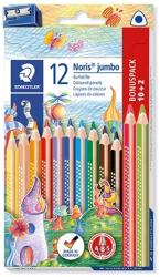 STAEDTLER Steadtler Noris Jumbo háromszögletű színes ceruza, 10+2 db-os készlet