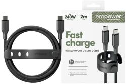 PanzerGlass Empower Racing 240W USB-C - USB-C kábel 2m fekete