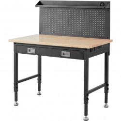 VivaTechnix Banc de lucru cu sertar, Inaltime reglabila 71-100 cm, Lumina led, 4 x Priza AC, 2 x USB, max 900 kg, Blat stejar