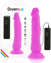 Diversia - rugalmas vibráló dildó lila, 21 cm hosszú