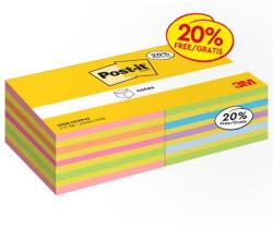 3M POSTIT Bloc de notițe adezive, 76x76 mm, 2x450 coli, 3M POSTIT, culori mixte (7100321423)