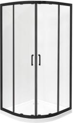 Besco Modern Black cabină de duș 80x80 cm semicircular negru mat/sticlă transparentă MPB-80-190-C (MPB80190C)
