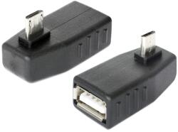 Delock adaptor USB micro-B male la USB 2.0-A female, OTG, rotit 90