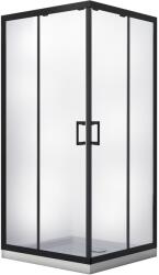 Besco Modern Black cabină de duș 80x80 cm pătrat negru mat/sticlă transparentă MKB-80-190-C (MKB80190C)