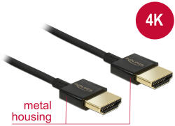 Delock Nagysebességű HDMI-kábel Ethernettel - HDMI-A HDMI-A, 3D, 4K, 4, 5 m, aktív, vékony, prémium