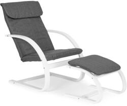 Homelux Finn hintaszék fa vázzal, lábtartóval fehér - szürke (TXWQM-31-6-WHITE) - geminiduo
