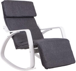 Homelux Hintaszék állítható lábtartóval, fa vázzal fehér - szürke (TXRC-02_WHITE-CHAROC) - geminiduo