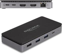 Delock USB Type-C dokkolóállomás 4K - hoz kettős HDMI MST / USB / Gibabit LAN / PD 3.0 85 W