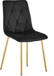  Fekete bársony étkezőszék LIBRA arany lábakkal