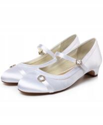 Celebrita Ezüst színű, csatos lány alkalmi cipő, 33-as méret Elsőáldozási cipő