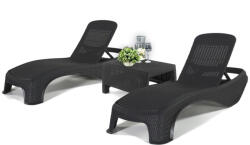 Keter Atlantic duo kerti nyugágy set Corfu asztallal grafit (241945_217341_2) - homelux