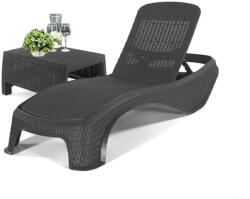 Keter Atlantic kerti nyugágy set Corfu asztallal grafit (241945_217341) - homelux