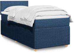 vidaXL kék szövet rugós ágy matraccal 100 x 200 cm (3287366)