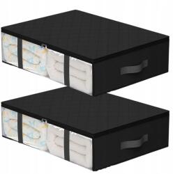 EdiBazzar Fiókos Szekrényrendező 2db Ágynemű Ruházat Fekete Védőtáska (Czarny organizer do szuflady zestaw 2szt)
