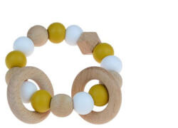 Magni Színes rágóka szilikonból és fából khaki/fehér Magni Magni3029