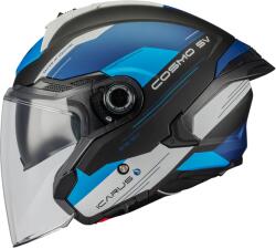 MT Helmets Cască de motocicletă deschisă MT Cosmo SV Icarus B7 negru mat-albastru-gri (MT1361D19B72)