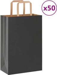 vidaXL 50 db fekete papírzacskók fogantyúkkal 21x11x31 cm (4101854)