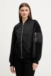 BOSS bomber dzseki gyapjú keverékből - fekete 36